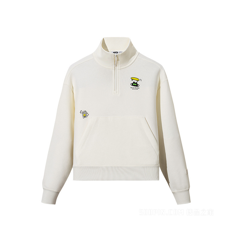 安踏生活系列ANTA SKATE女子轻暖绒套头卫衣