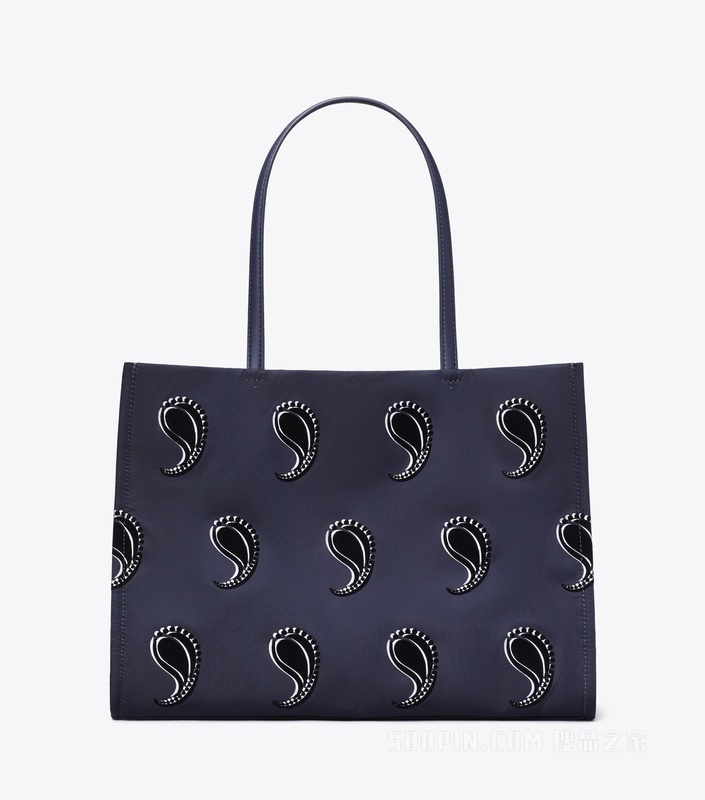 Ella 小号印花托特包 中调海军蓝