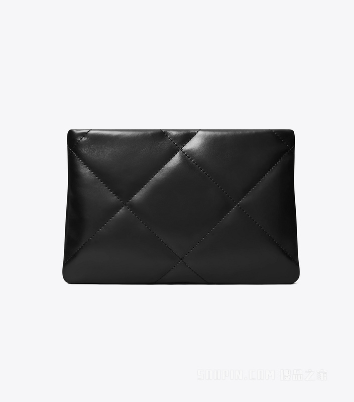 Kira 菱格纹绗缝斜挎包 黑色