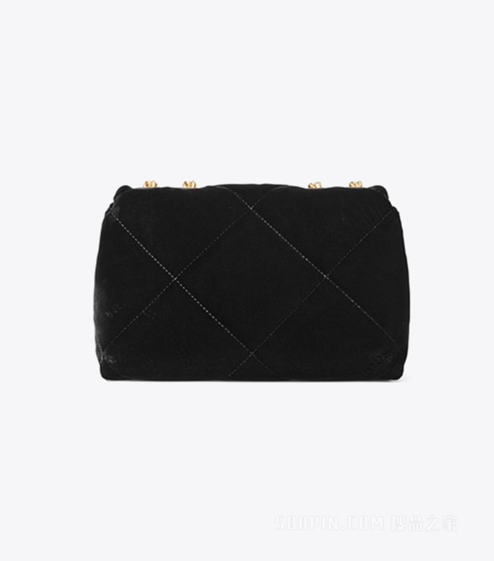 Kira 菱格纹绗缝密镶小号肩背包 黑色