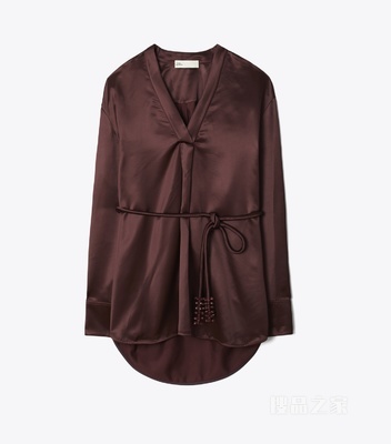 粘纤上衣 深紫红色