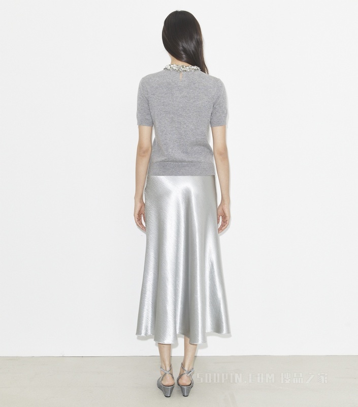 短袖羊毛毛衣 灰色