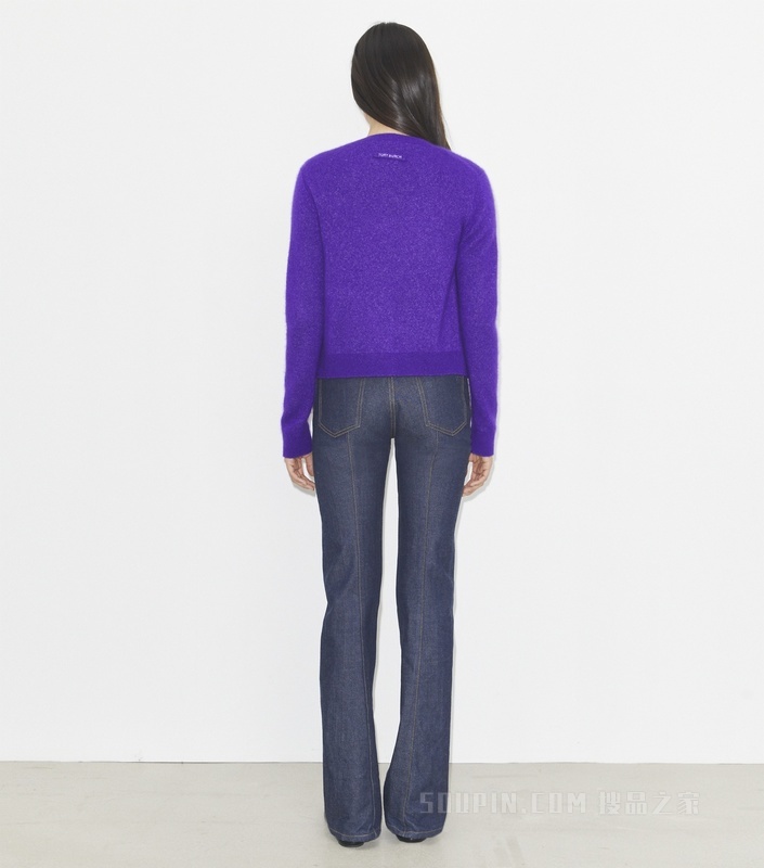 羊绒桑蚕丝开衫 温莎紫