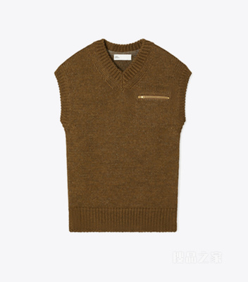羊毛背心 棕色