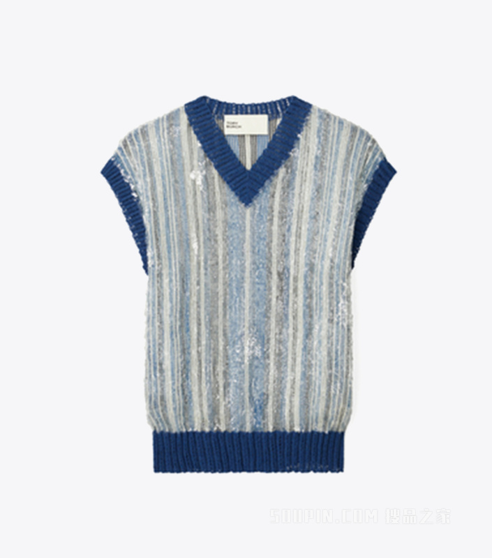 亮片背心 蓝色