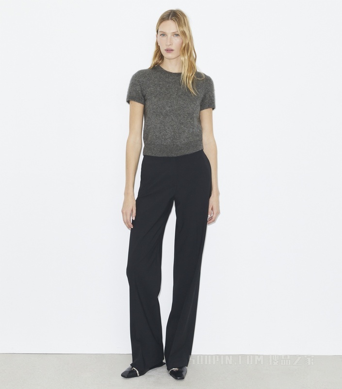 羊绒桑蚕丝 T 恤 雷云灰