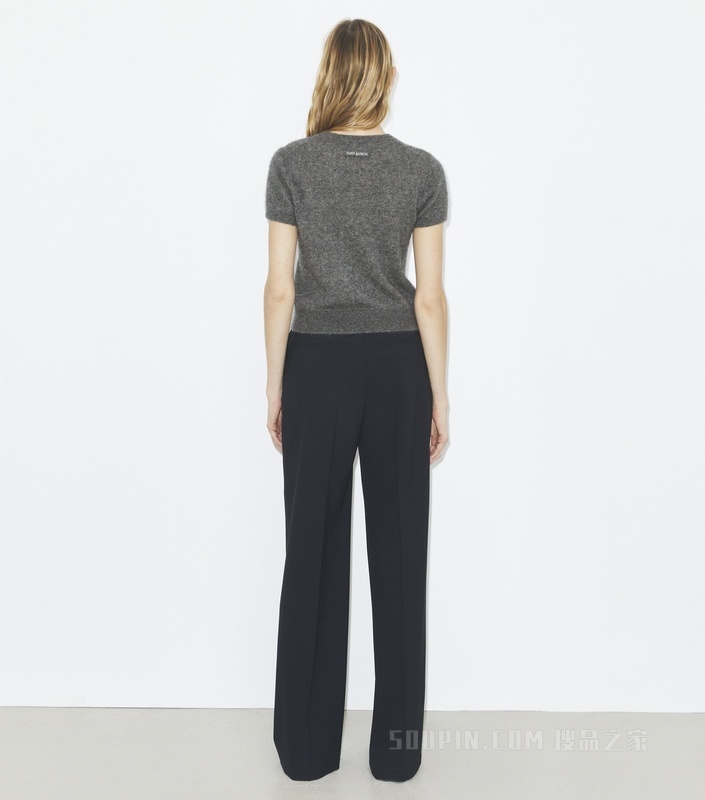 羊绒桑蚕丝 T 恤 雷云灰