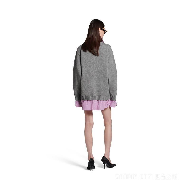 LAYERED SHIRT V领针织衫