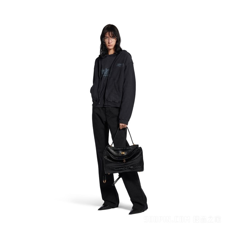 WASHED CRAYON POLITICAL HOODIE常规版型拉链连帽卫衣