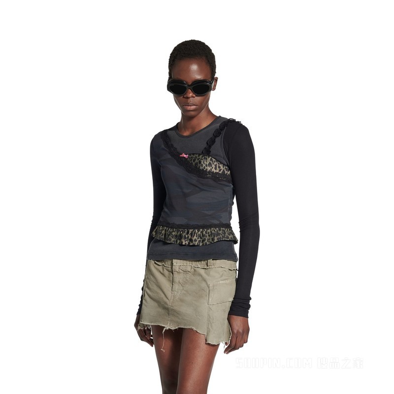 层叠不对称上衣