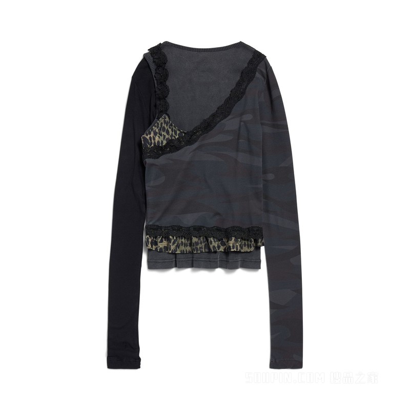 层叠不对称上衣