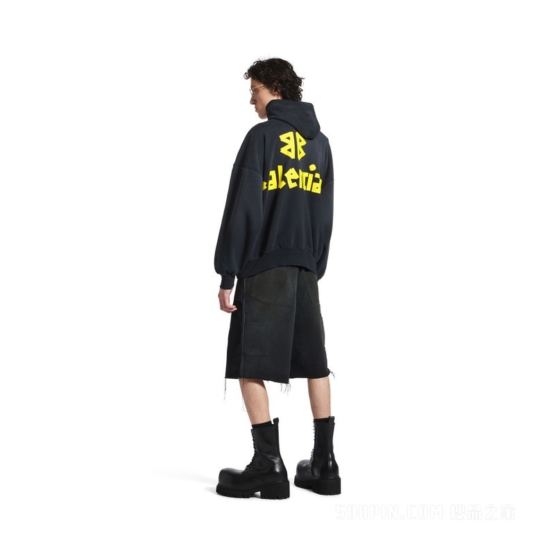 Tape Type Ripped Pocket 宽大版型 Hoodie 连帽衫