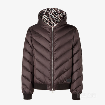 羽绒夹克 棕色两面穿尼龙羽绒夹克
