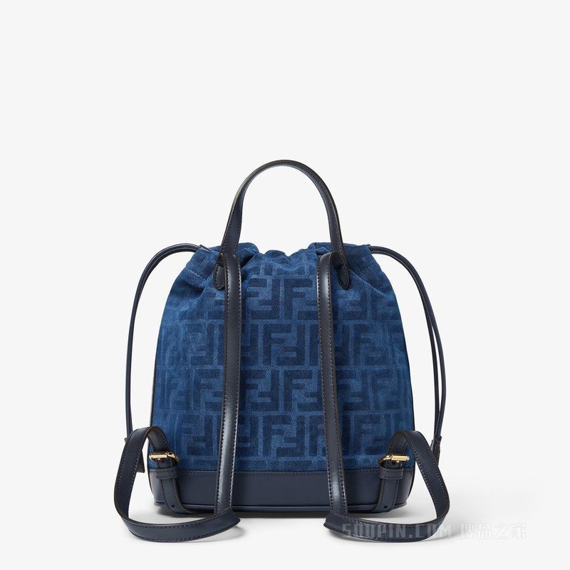深蓝色FF提花背包