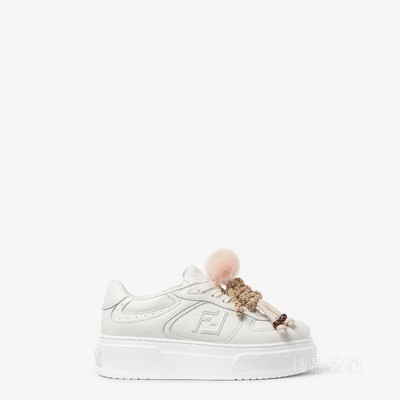 FENDI Match 白色皮革厚底低帮鞋