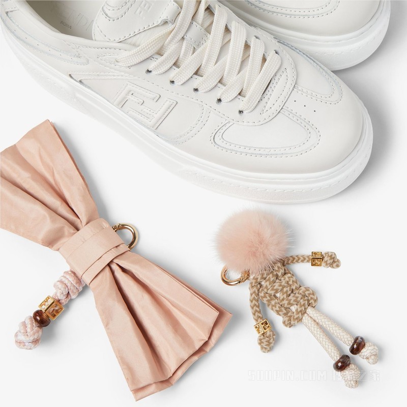 FENDI Match 白色皮革厚底低帮鞋