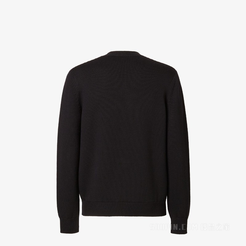 套头衫 黑色羊毛毛衣