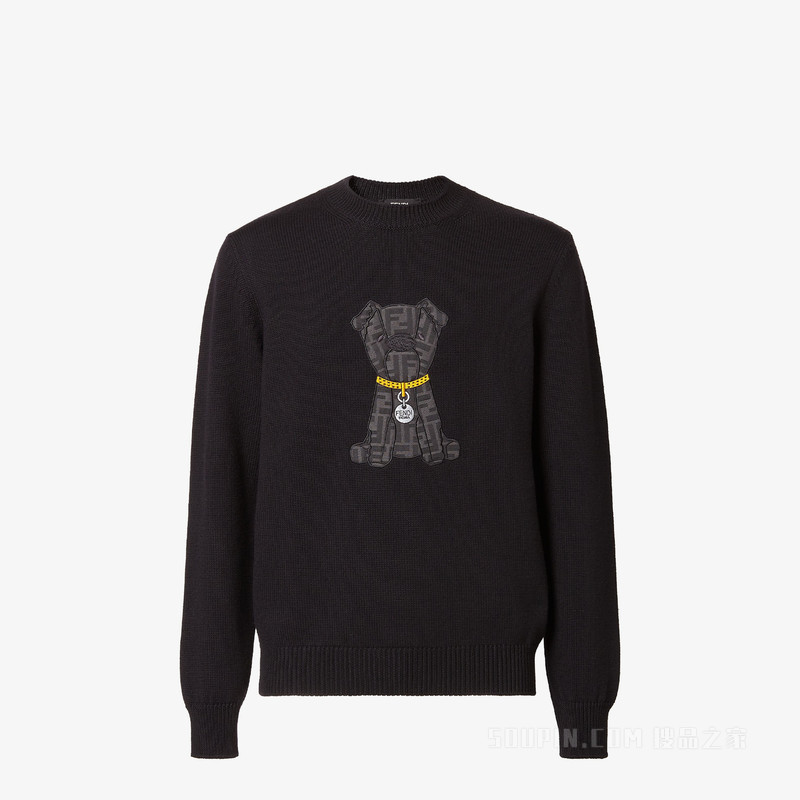 套头衫 黑色羊毛毛衣