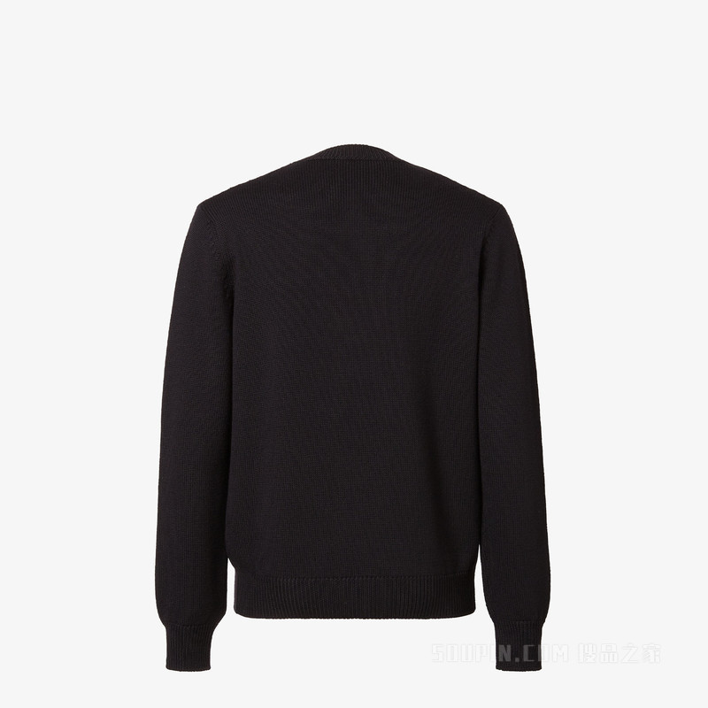套头衫 黑色羊毛毛衣