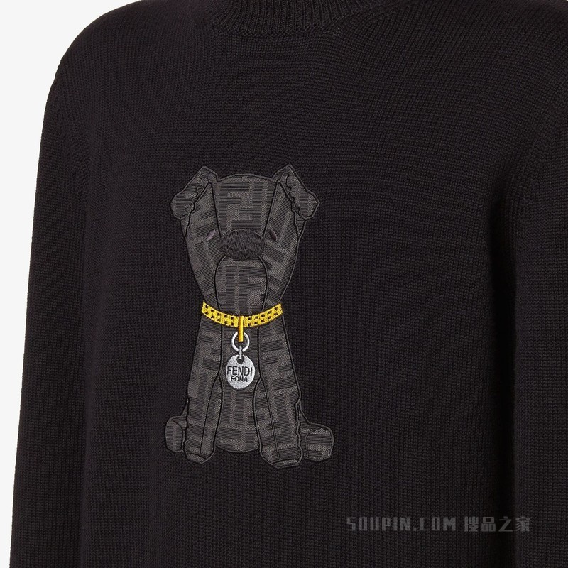 套头衫 黑色羊毛毛衣