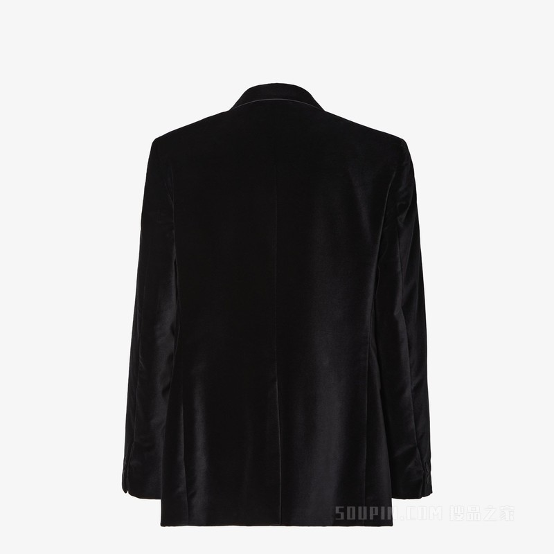 夹克 黑色天鹅绒休闲西装