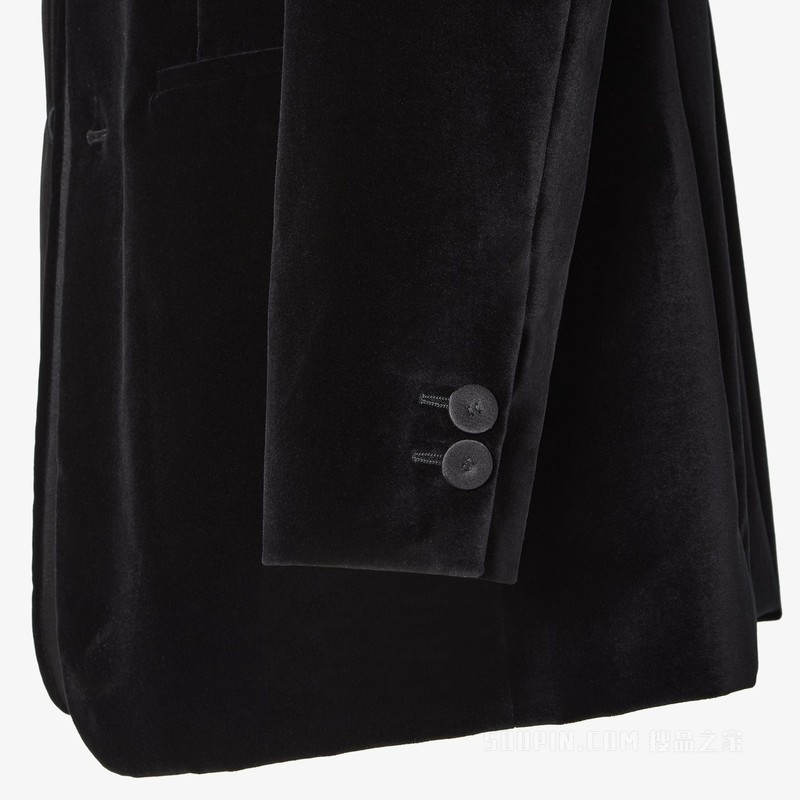 夹克 黑色天鹅绒休闲西装