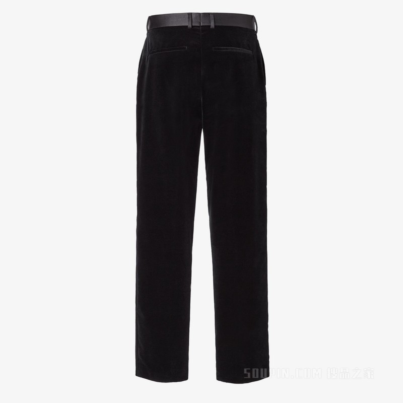 长裤 黑色天鹅绒长裤