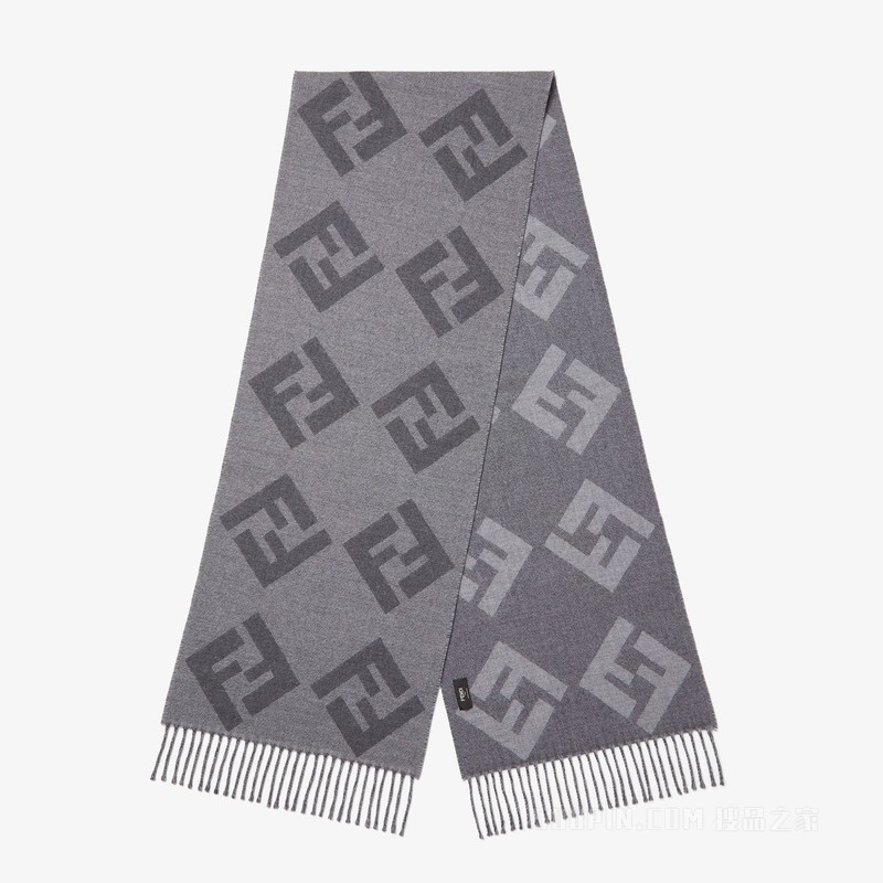 围巾 灰色FF羊毛围巾