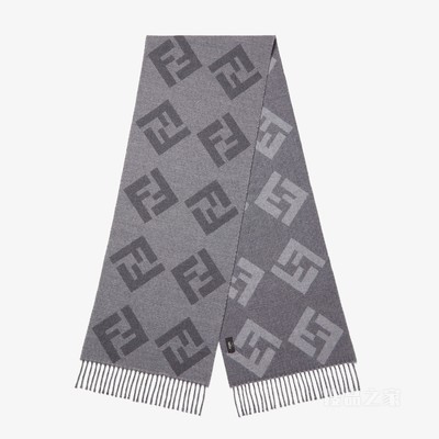 围巾 灰色FF羊毛围巾