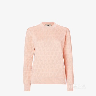 毛衣 粉红色FF羊毛和桑蚕丝毛衣