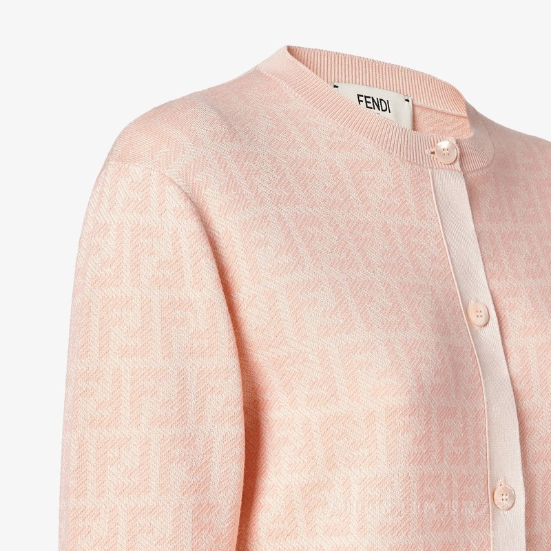 开衫 粉红色FF羊毛开衫