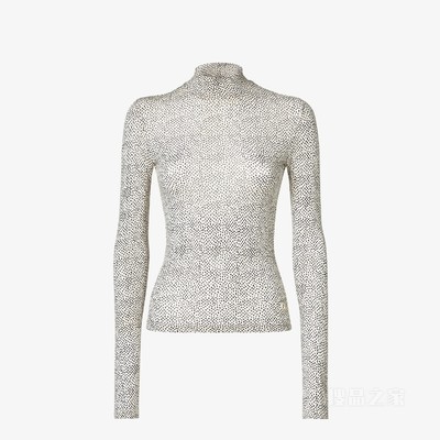 毛衣 白色印花平纹针织毛衣