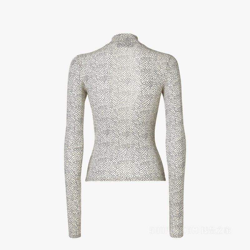 毛衣 白色印花平纹针织毛衣