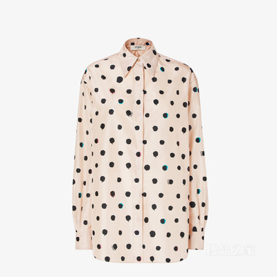 衬衫 粉红色印花塔夫绸衬衫