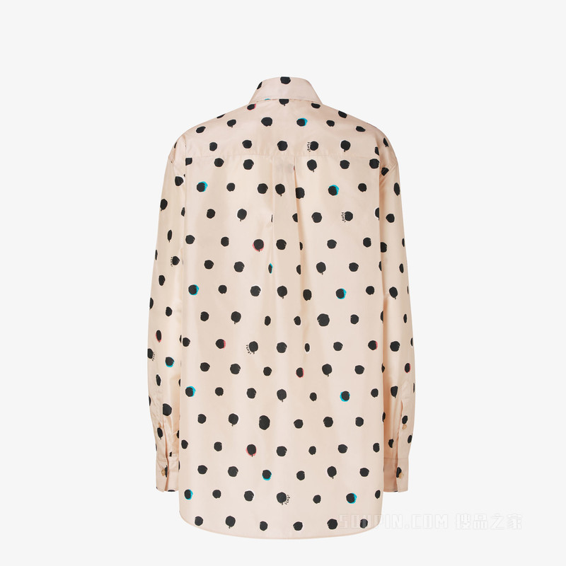 衬衫 粉红色印花塔夫绸衬衫