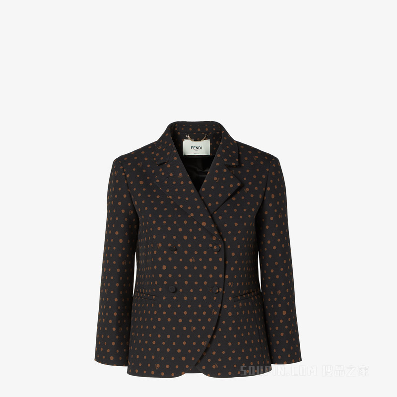 夹克 黑色印花羊毛夹克