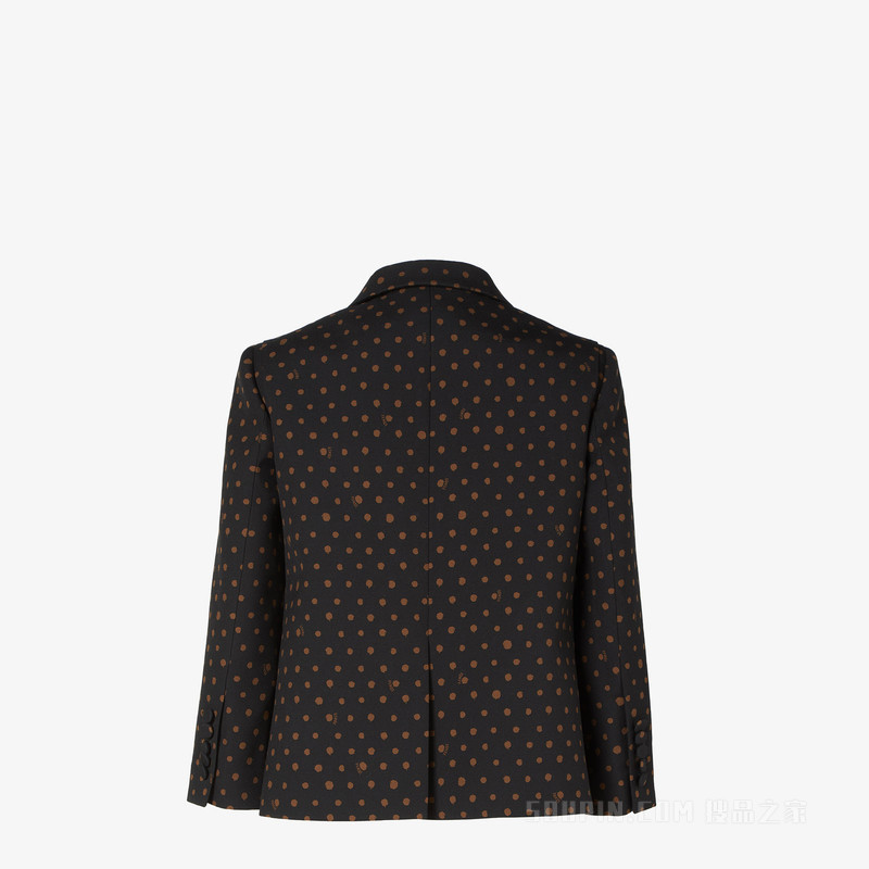 夹克 黑色印花羊毛夹克