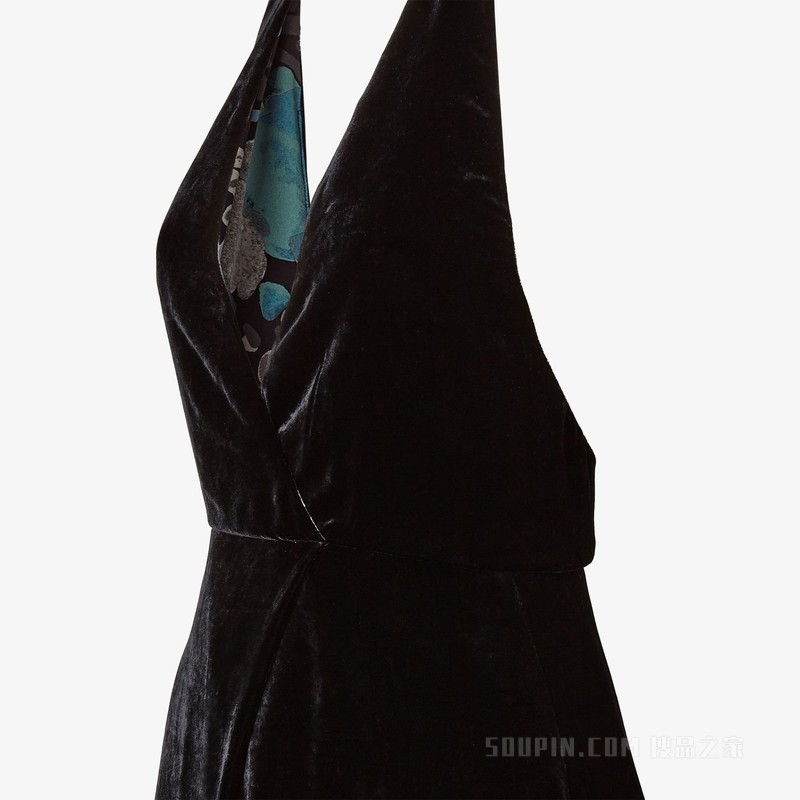 连衣裙 黑色天鹅绒连衣裙