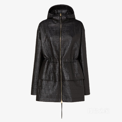 派克大衣 黑色高科技布料FF绗缝派克大衣