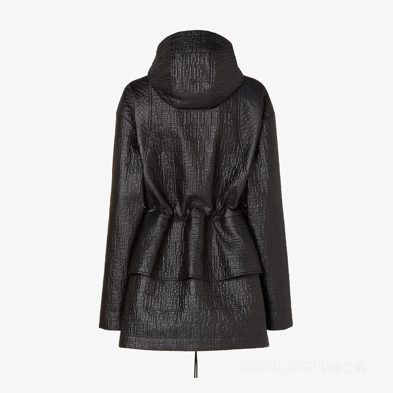 派克大衣 黑色高科技布料FF绗缝派克大衣