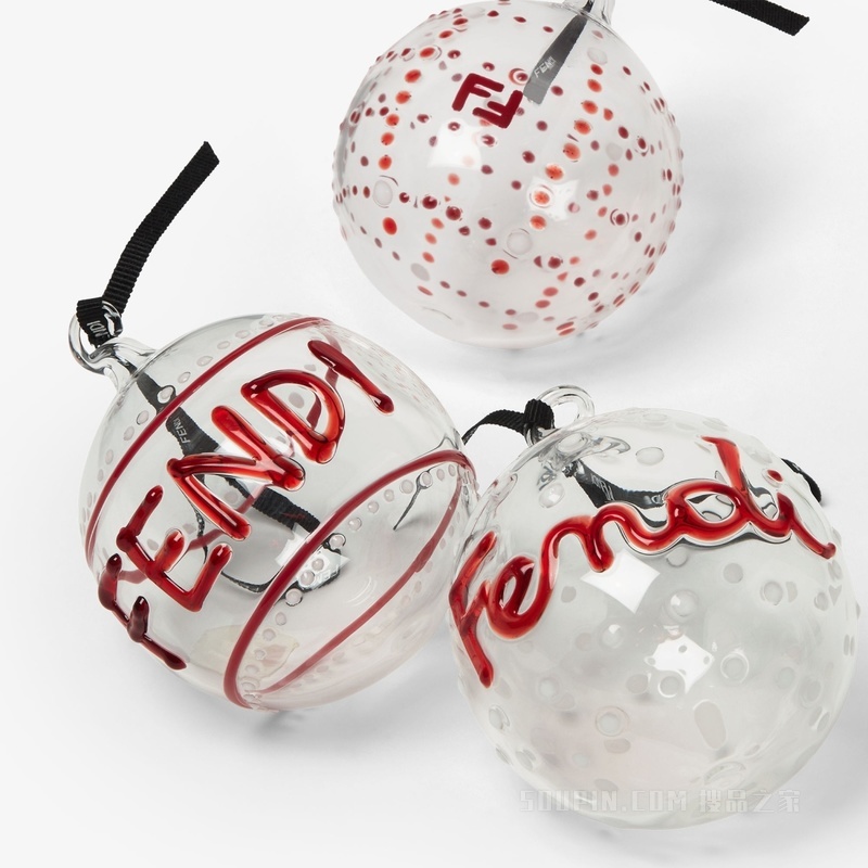 FENDI圣诞挂饰套装 透明玻璃圣诞挂饰套装