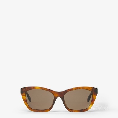 Forever FENDI 低横梁设计雪茄棕醋酸酯材料太阳镜