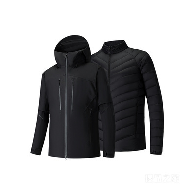 安踏冠军徒步GORETEX黑标男子冲锋衣两件套
