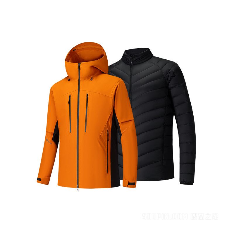 安踏冠军徒步GORETEX黑标男子冲锋衣两件套