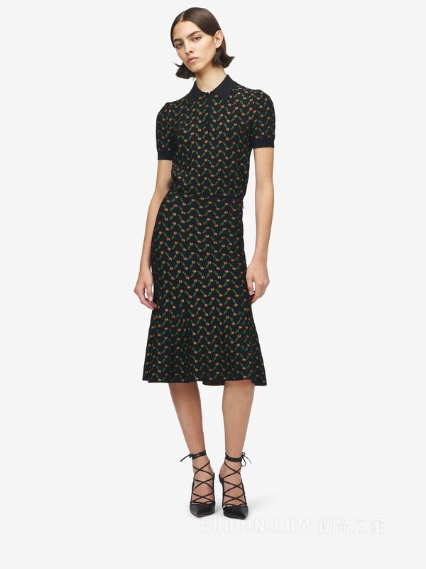 花朵提花半身裙