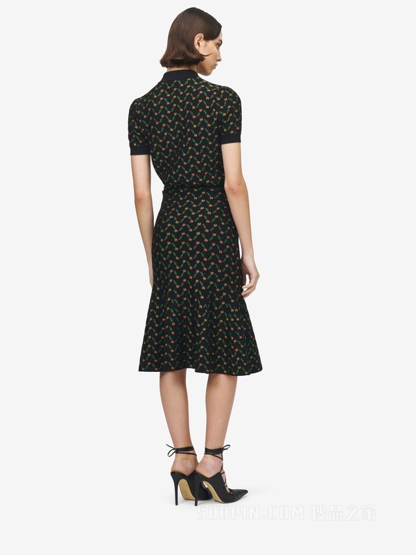 花朵提花半身裙