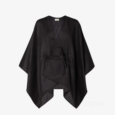 斗篷 黑色羊毛和羊绒斗篷