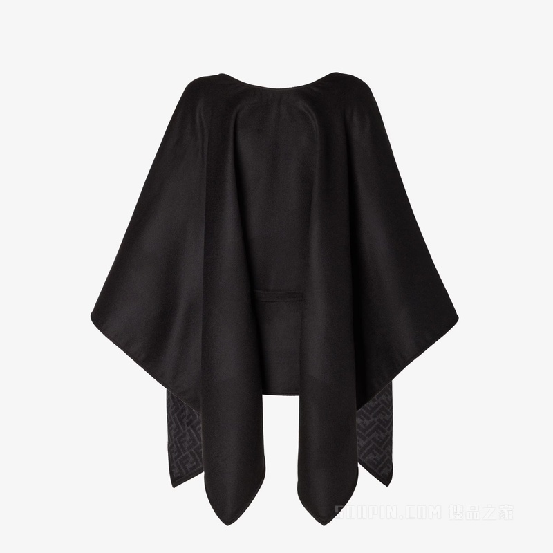 斗篷 黑色羊毛和羊绒斗篷