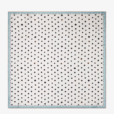 FENDI围巾 象牙色桑蚕丝Falena Dots围巾