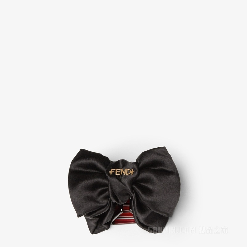 发夹 黑色桑蚕丝发夹